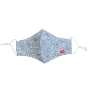 100% Cotton Non-Medical Mask with filter-Light Blue Print